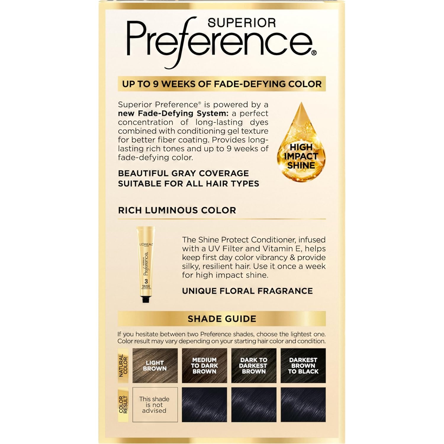 image:imageLOreal Paris Superior Preference Luminous FadeDefying Permanent Hair Color Hair Dye For Up to 9 Weeks of Radiance Medium Golden Brown 5G 1 Hair Dye Kit01 Ultimate Black