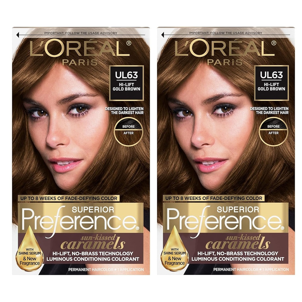 image:imageLOreal Paris Superior Preference Luminous FadeDefying Permanent Hair Color Hair Dye For Up to 9 Weeks of Radiance Medium Golden Brown 5G 1 Hair Dye KitU163 HiLift Gold Brown