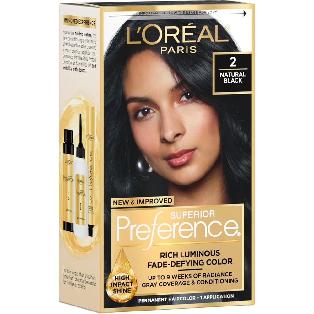 image:imageLOreal Paris Superior Preference Luminous FadeDefying Permanent Hair Color Hair Dye For Up to 9 Weeks of Radiance Medium Golden Brown 5G 1 Hair Dye Kit02 Natural Black