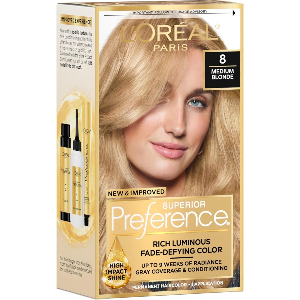 image:imageLOreal Paris Superior Preference Luminous FadeDefying Permanent Hair Color Hair Dye For Up to 9 Weeks of Radiance Medium Golden Brown 5G 1 Hair Dye Kit08 Medium Blonde