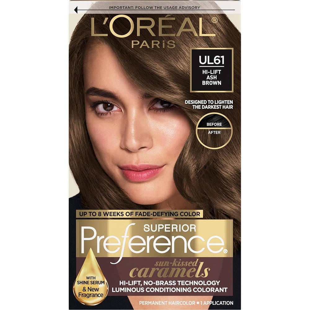 image:imageLOreal Paris Superior Preference Luminous FadeDefying Permanent Hair Color Hair Dye For Up to 9 Weeks of Radiance Medium Golden Brown 5G 1 Hair Dye KitUL61 Ultra Light Ash Brown