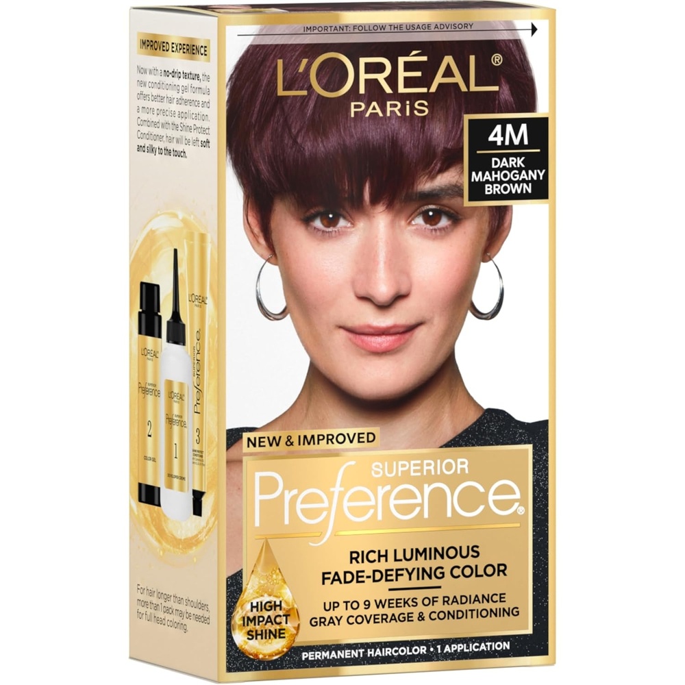 image:imageLOreal Paris Superior Preference Luminous FadeDefying Permanent Hair Color Hair Dye For Up to 9 Weeks of Radiance Medium Golden Brown 5G 1 Hair Dye Kit4M Dark Mahogany Brown