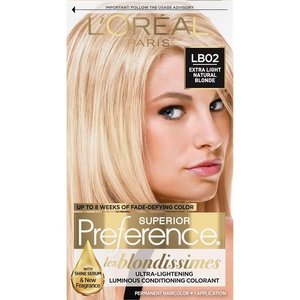 L’Oreal Paris Superior Preference Luminous Fade-Defying Permanent Hair Color, Hair Dye For Up to 9 Weeks of Radiance, Medium Golden Brown 5G, 1 Hair Dye Kit(LB02 Extra Light Natural Blonde)