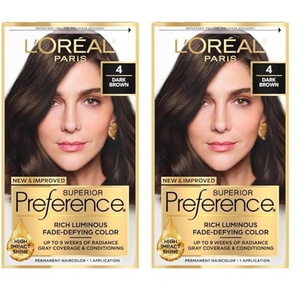 L’Oreal Paris Superior Preference Luminous Fade-Defying Permanent Hair Color, Hair Dye For Up to 9 Weeks of Radiance, Medium Golden Brown 5G, 1 Hair Dye Kit(4 Dark Brown)