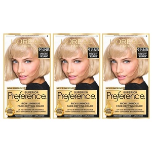 L’Oreal Paris Superior Preference Luminous Fade-Defying Permanent Hair Color, Hair Dye For Up to 9 Weeks of Radiance, Medium Golden Brown 5G, 1 Hair Dye Kit(9.5NB Lightest Natural Blonde)